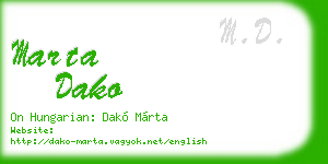 marta dako business card